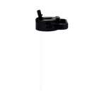 Black sip-and-pour lid with silicone straw